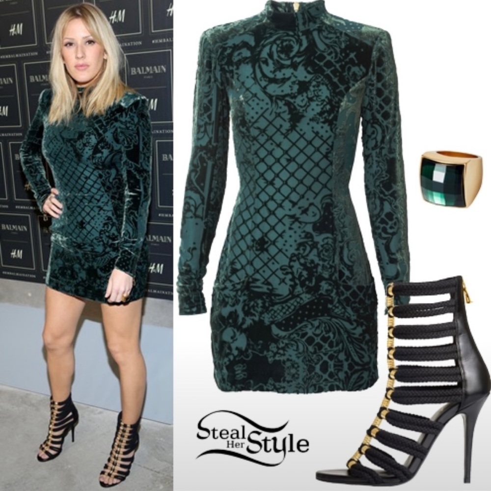 H&M x Balmain velvet dress size 6